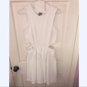 White ASOS skater dress with side cut-outs